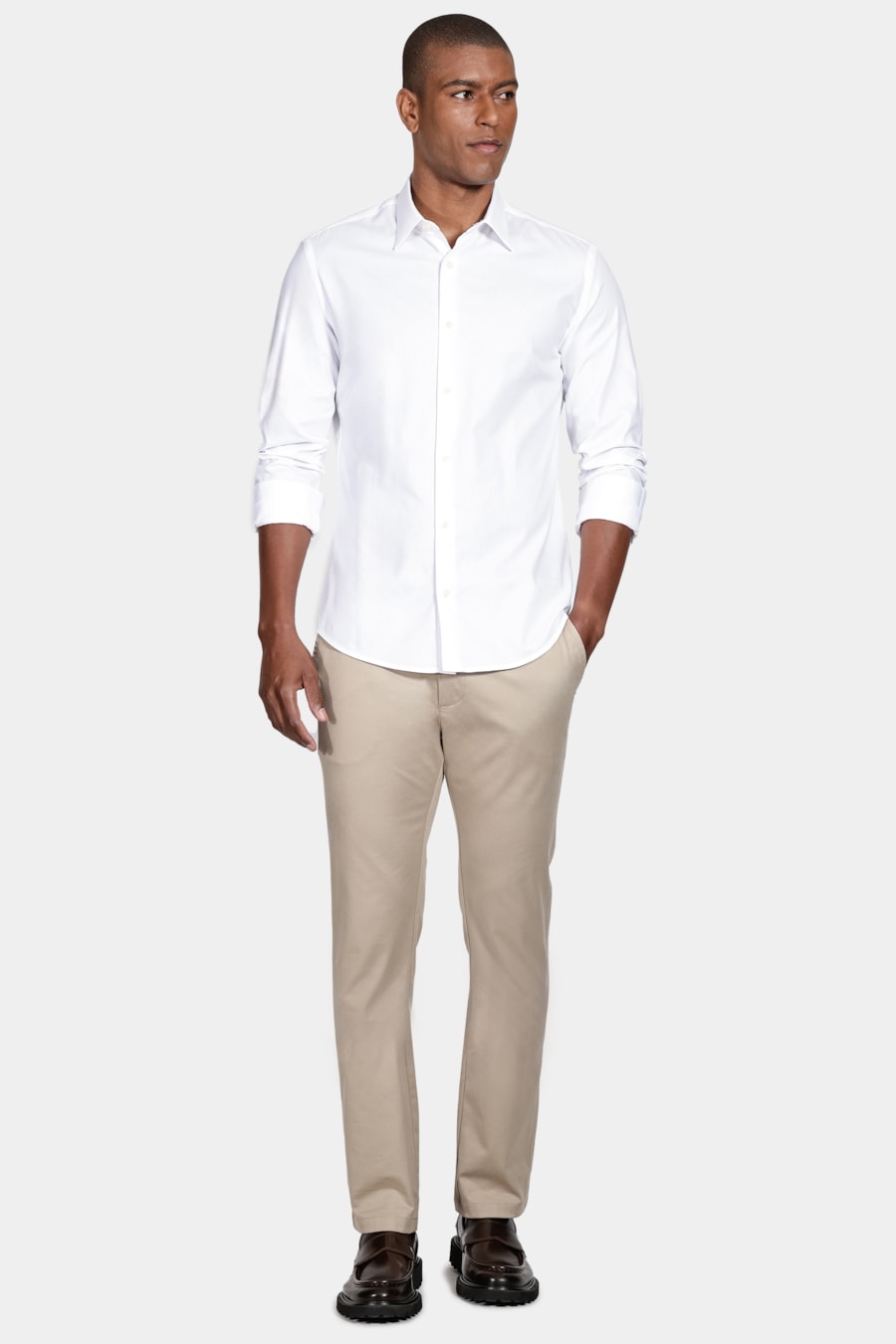 Camisa Slim Fio 50 Egípcio Petronas Branco — foto 2 de 5