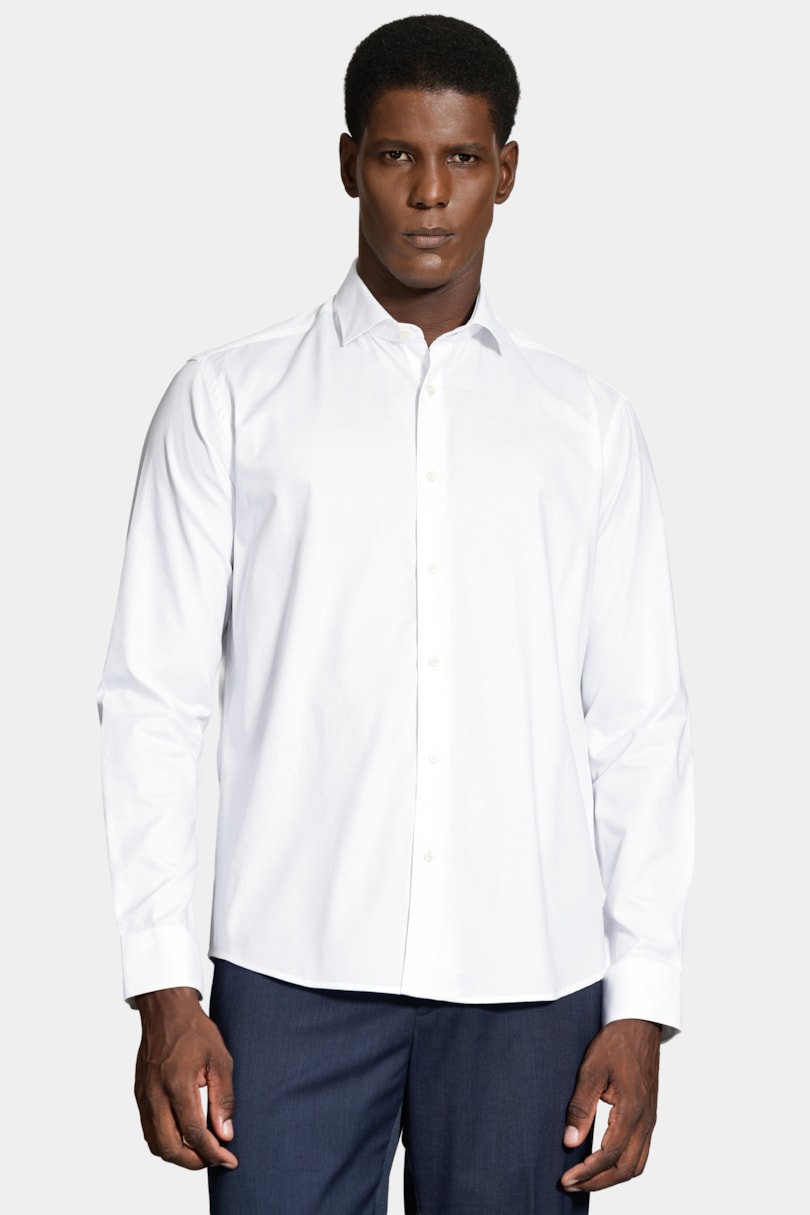 Camisa Slim Fio 50 Egipcio Petronas Branco