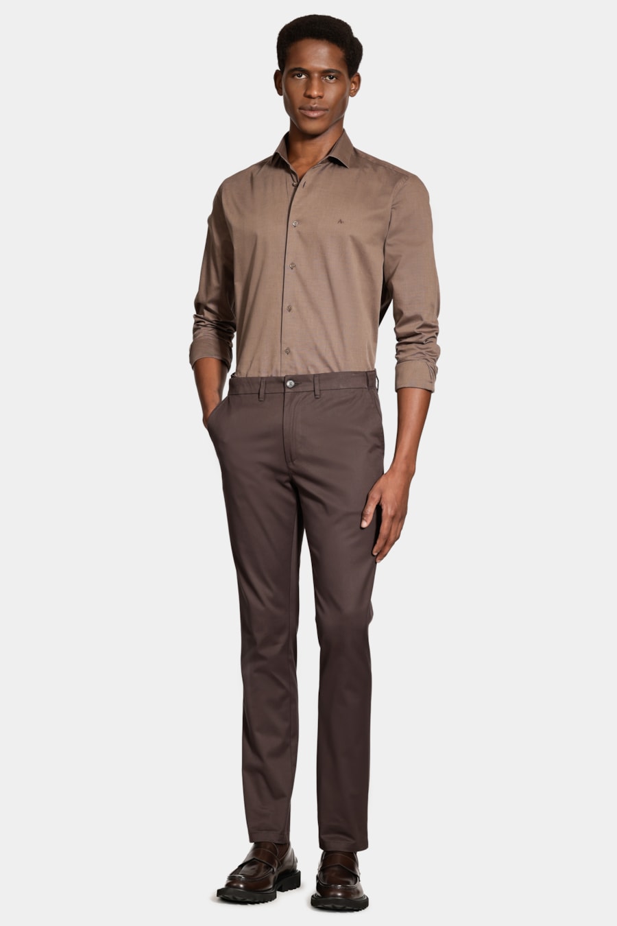 Camisa Slim Fio 50 Egipcio Petronas Castor — foto 2 de 5
