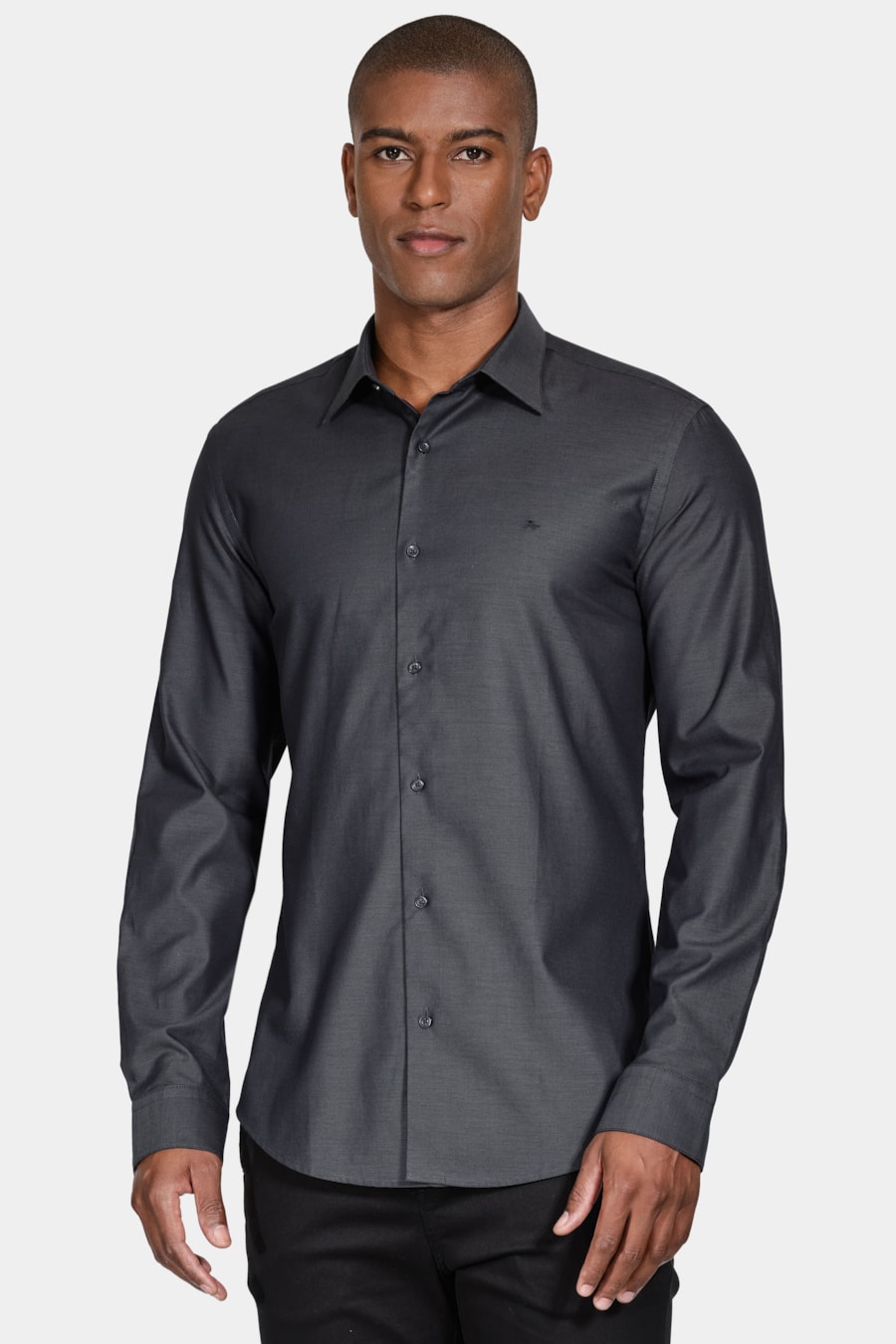 Camisa Slim Fio 50 Egípcio Petronas Chumbo — foto 1 de 6