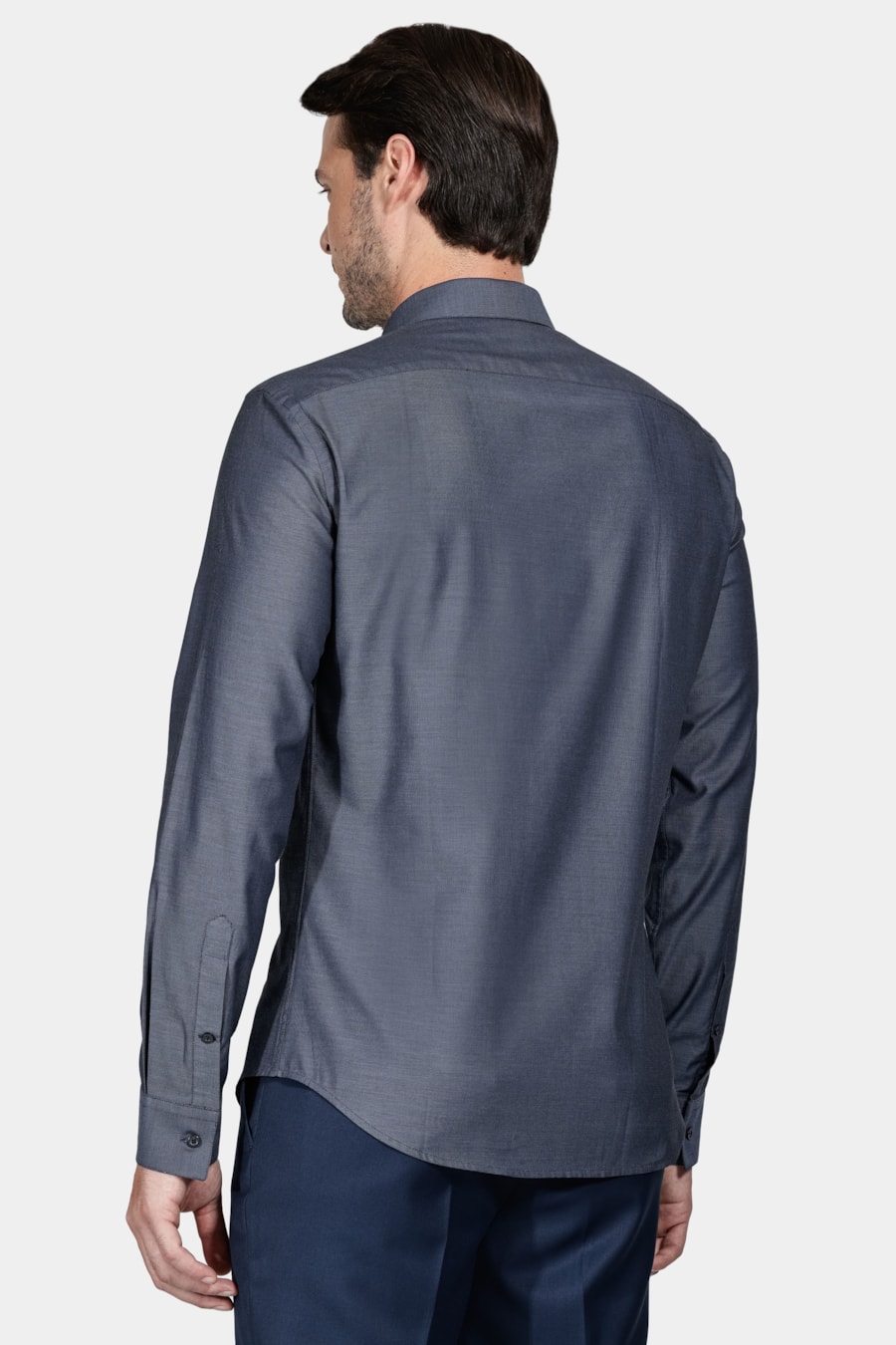 Camisa Slim Fio 50 Egípcio Petronas Marinho — foto 4 de 5