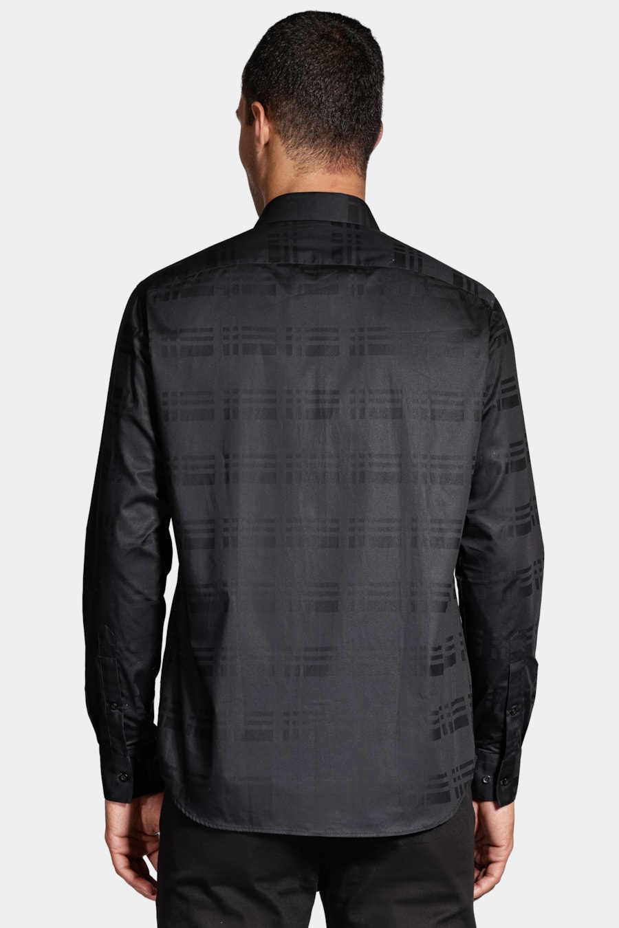 Camisa Slim Fio 60 Pima Jacquard Preto — foto 4 de 6