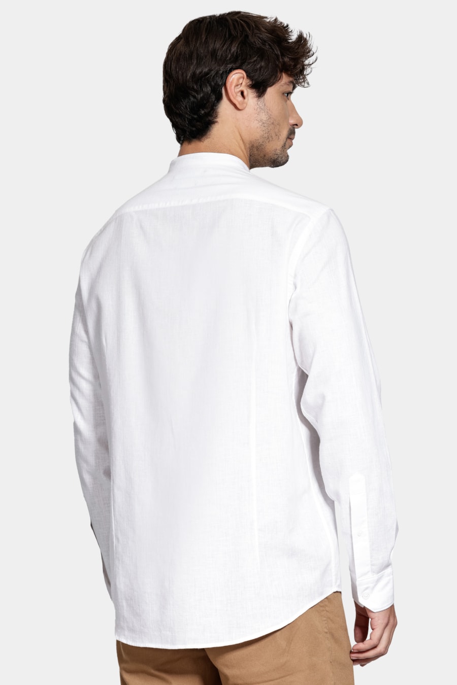 Camisa Slim Gola Padre Linho Maquinetada Branco — foto 4 de 6