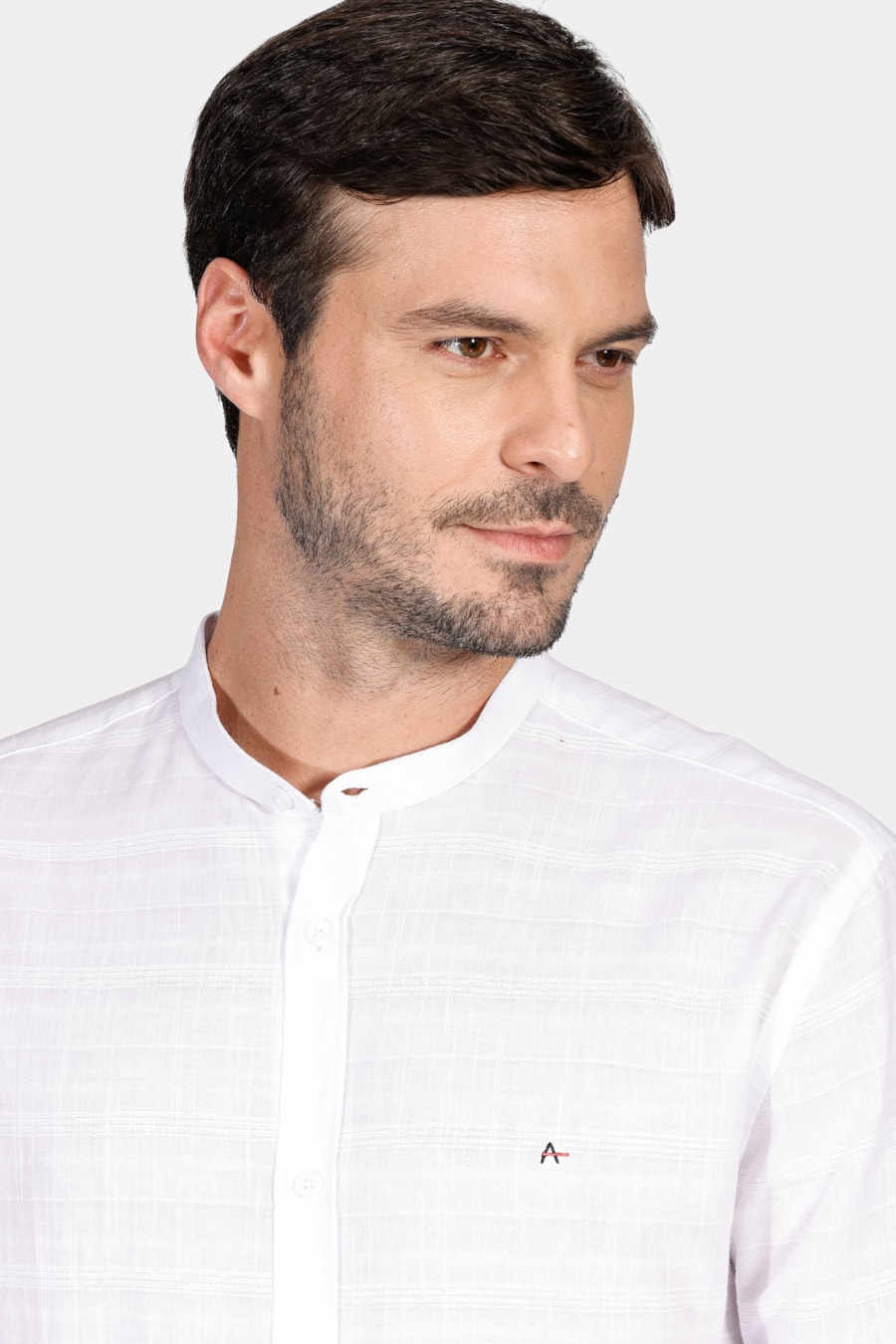 Camisa Slim Gola Padre Maquinetado Branco — foto 3 de 6