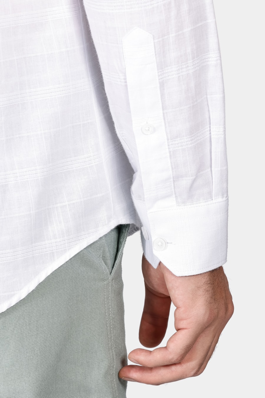 Camisa Slim Gola Padre Maquinetado Branco — foto 4 de 6