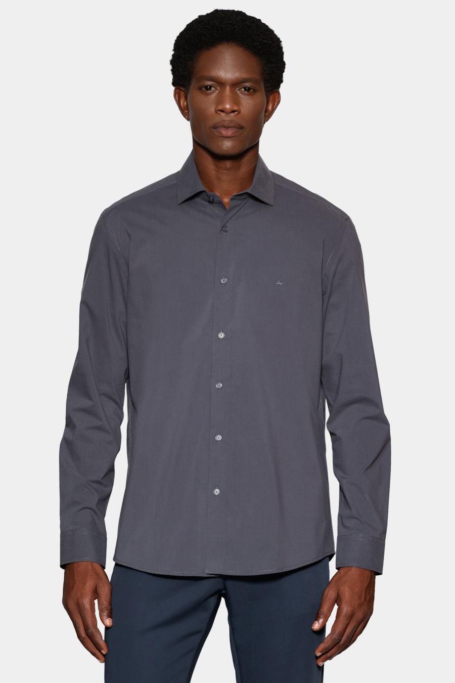Camisa Slim Lisa Fio 60 Carbon Touch Chumbo — foto 1 de 6