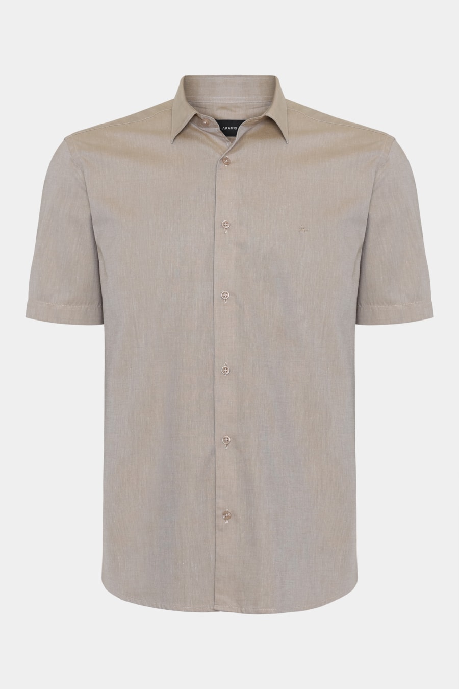 Camisa Slim Manga Curta Fil a Fil Antilia Amendoa — foto 5 de 6