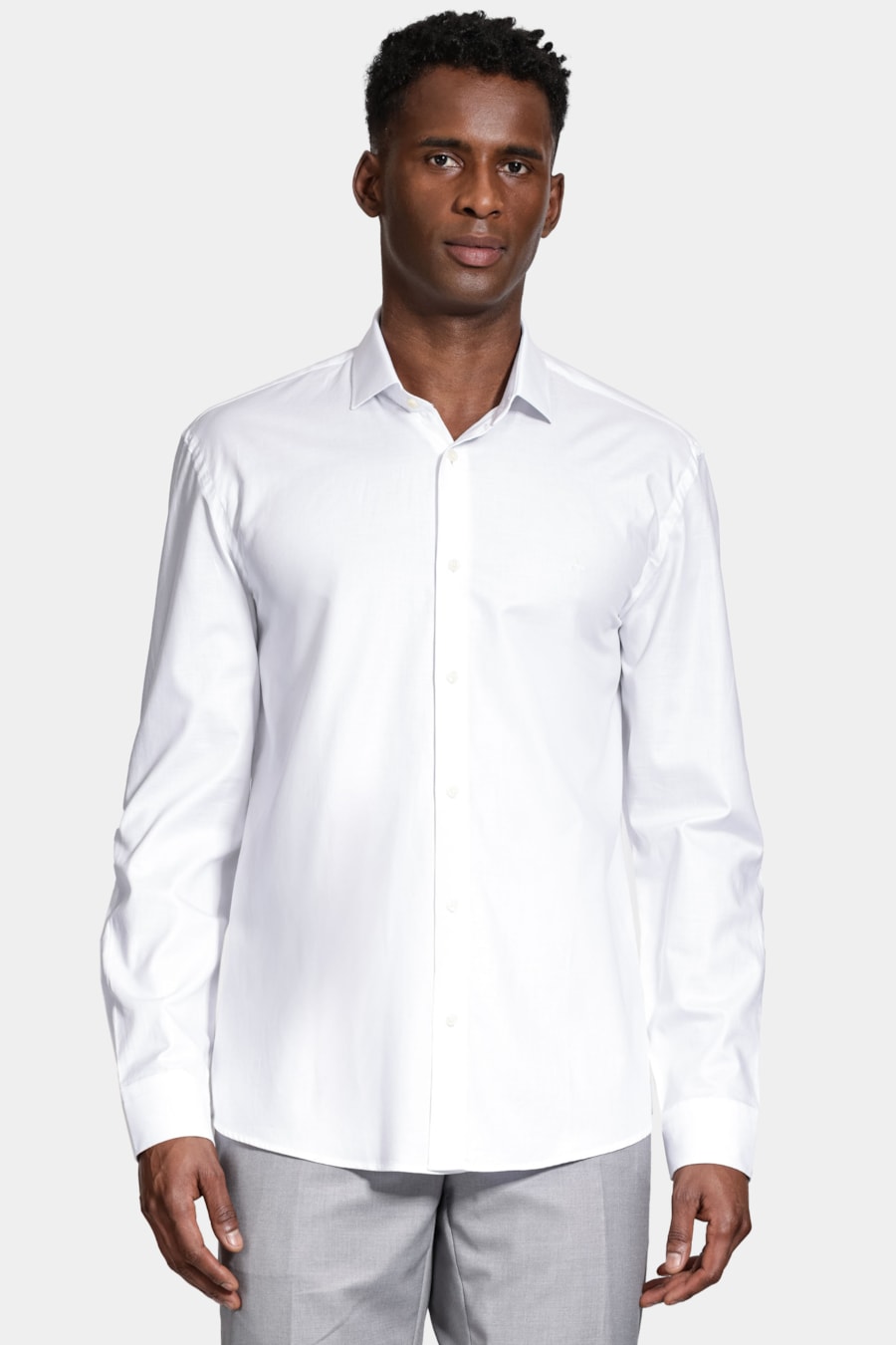 Camisa Slim Manga Longa Algodão Pima Branco — foto 1 de 5