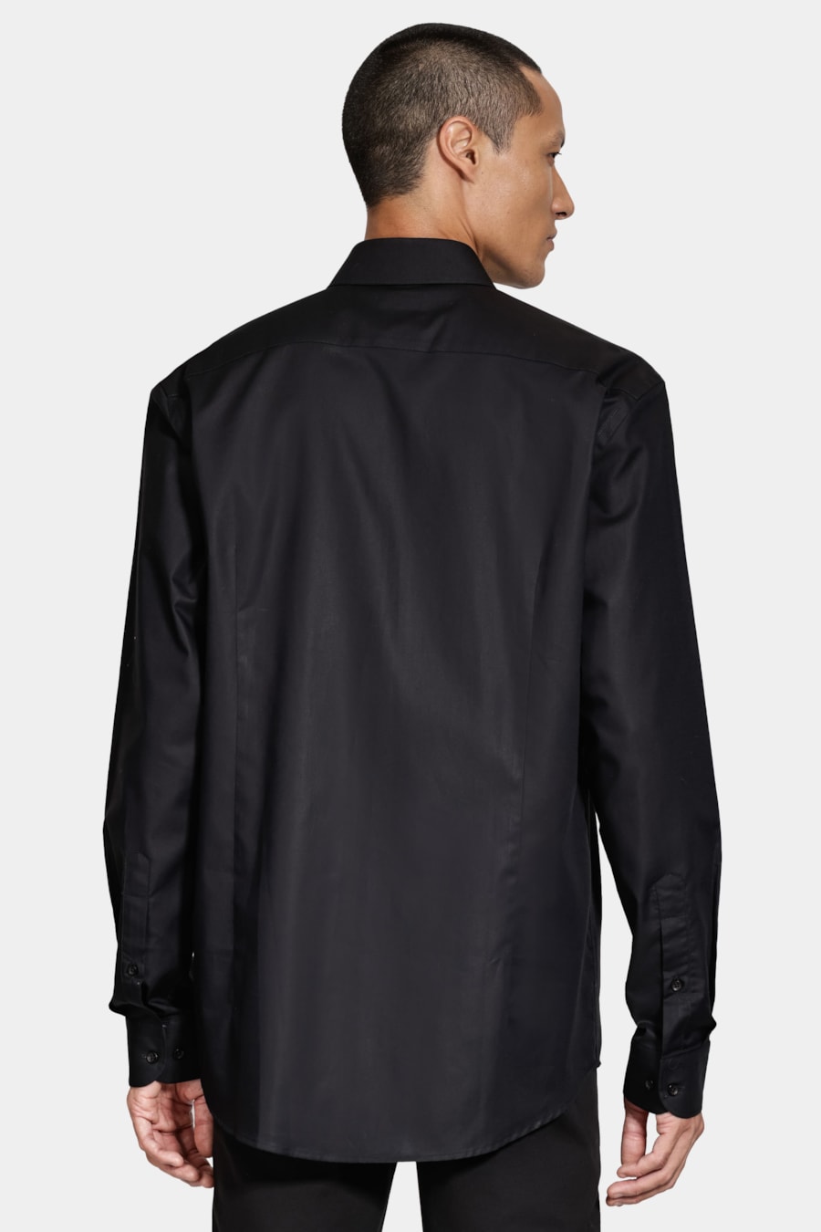 Camisa Slim Manga Longa Algodão Pima Preto — foto 4 de 6