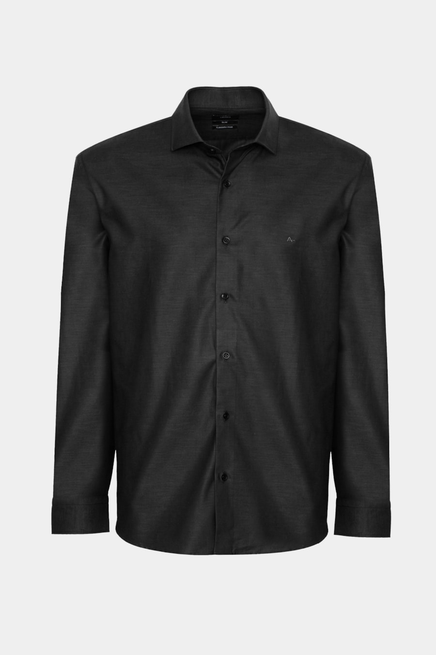 Camisa Slim Manga Longa Algodão Pima Preto — foto 5 de 6