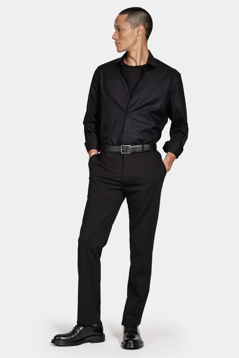 Camisa Slim Manga Longa Algodão Pima Preto