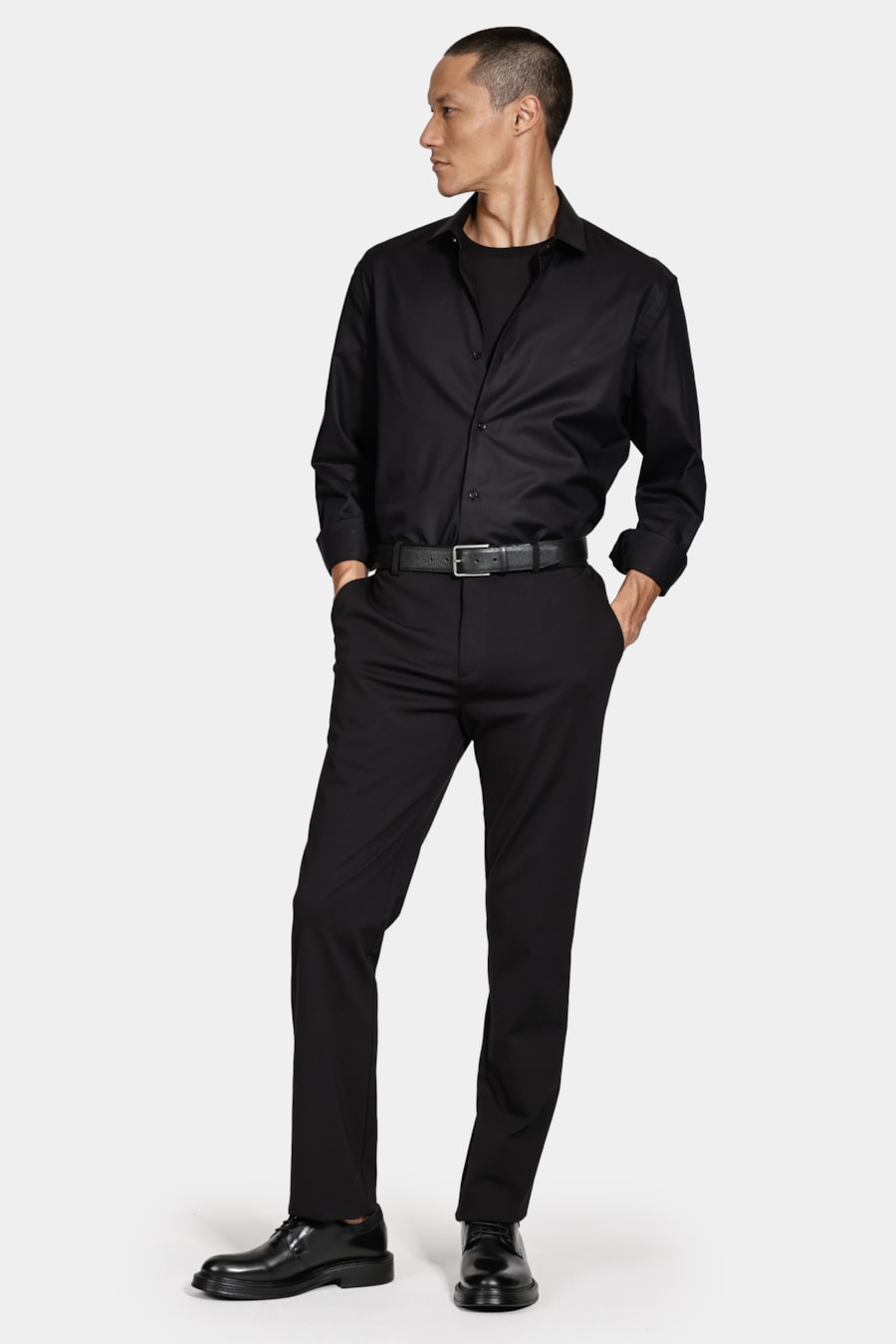 Camisa Slim Manga Longa Algodão Pima Preto — foto 2 de 6