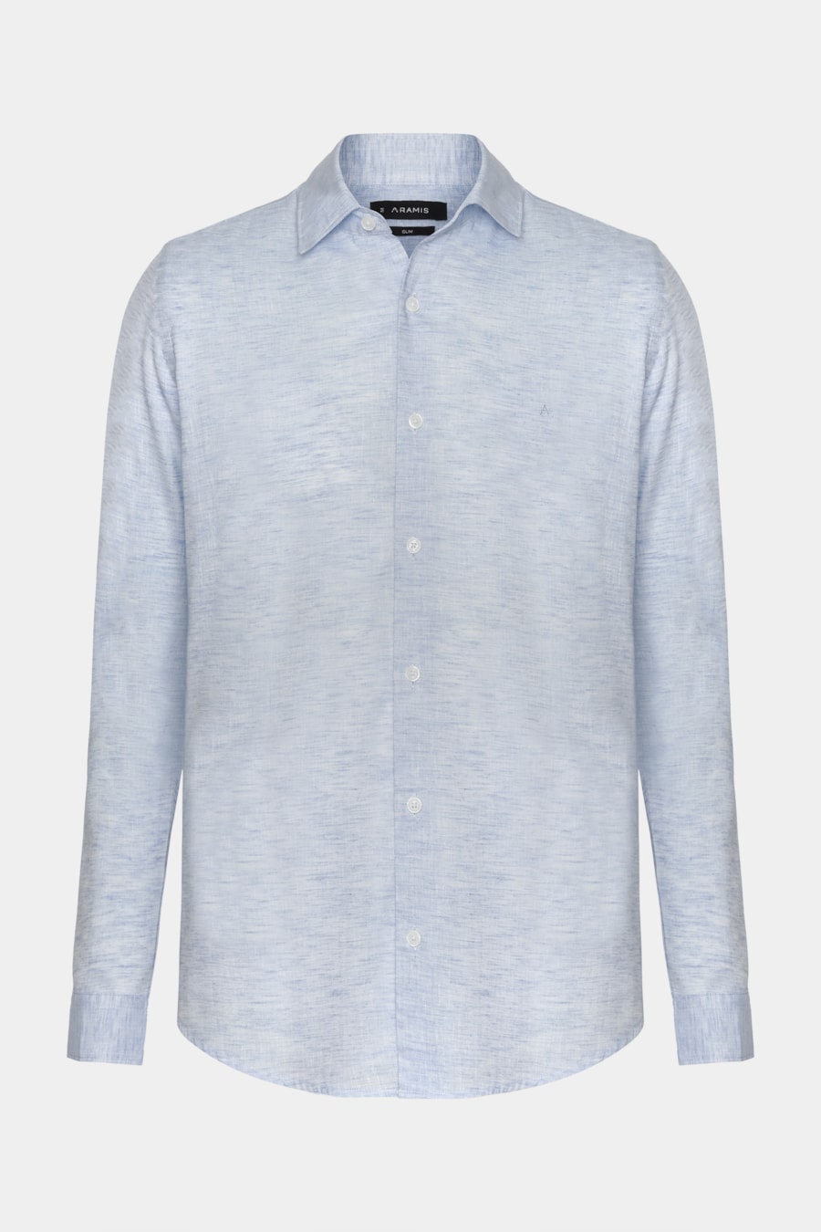Camisa Slim Manga Longa Linen Azul — foto 5 de 6