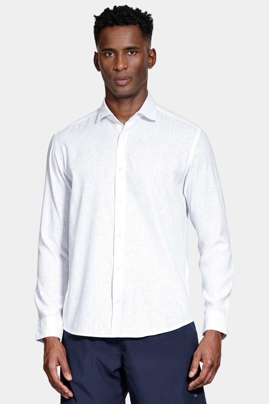 Camisa Slim Manga Longa Linen Branco — foto 1 de 6