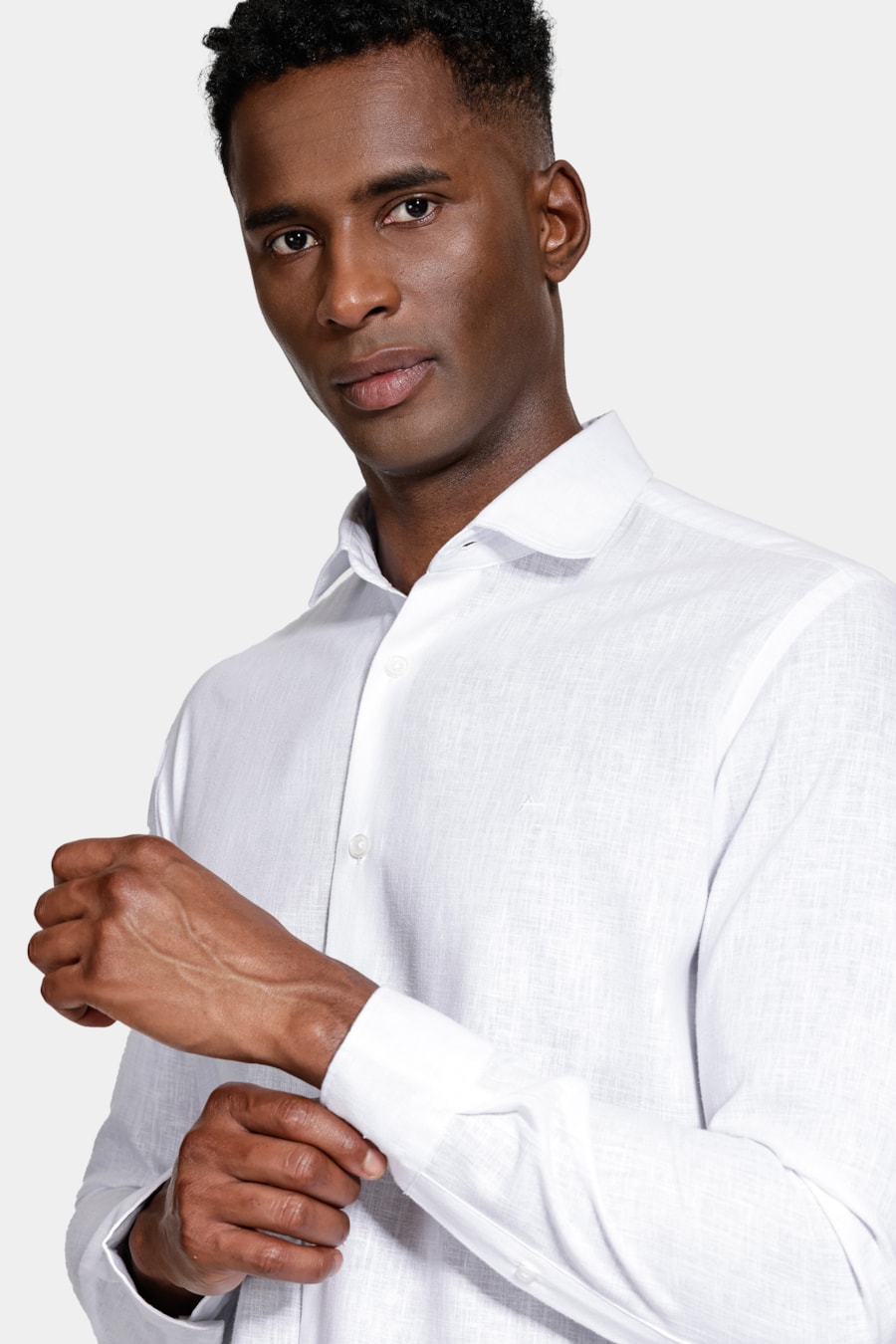 Camisa Slim Manga Longa Linen Branco — foto 3 de 6