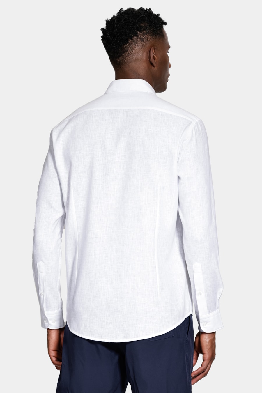 Camisa Slim Manga Longa Linen Branco — foto 4 de 6