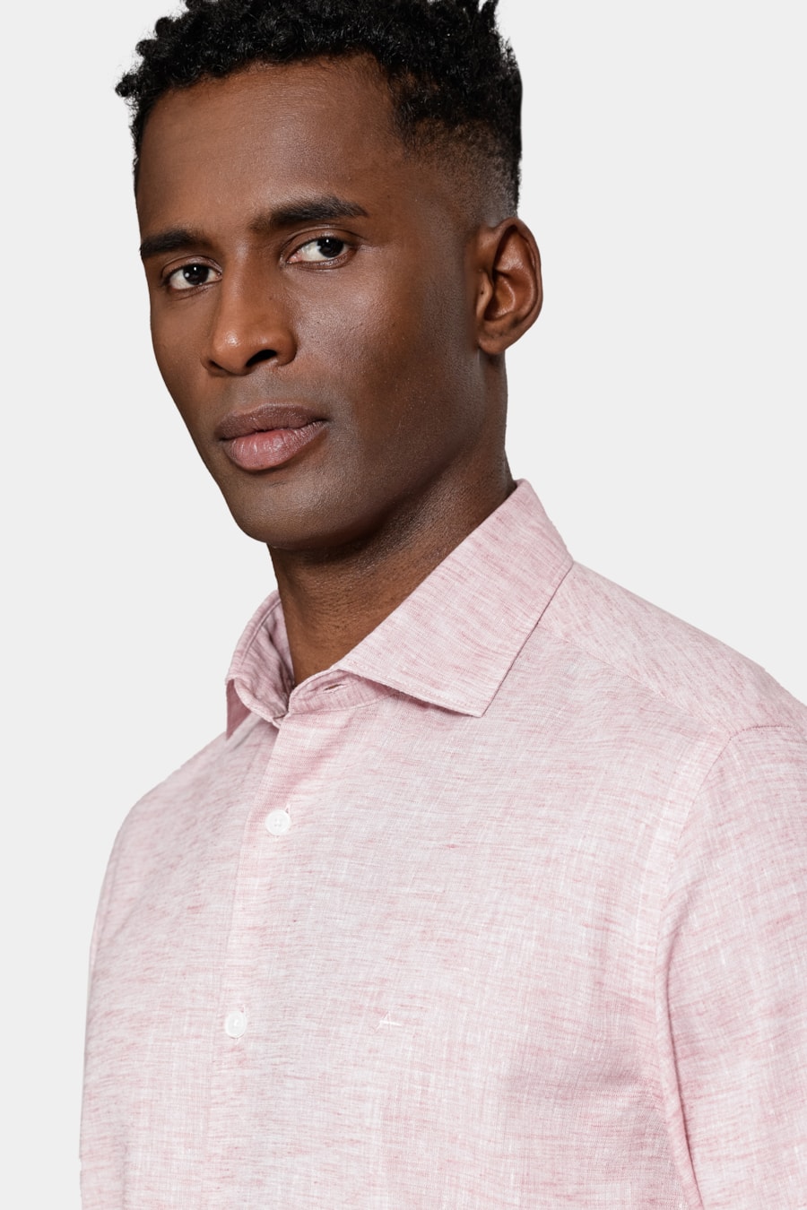 Camisa Slim Manga Longa Linen Laranja — foto 3 de 6