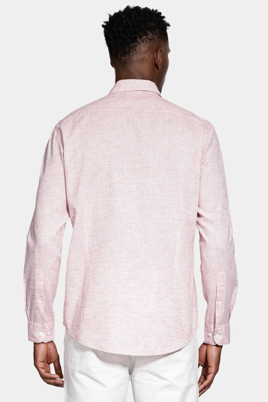Camisa Slim Manga Longa Linen Laranja — foto 4 de 6
