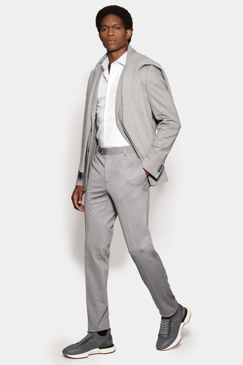 Camisa Slim Maquineta Stretch Azul Classico