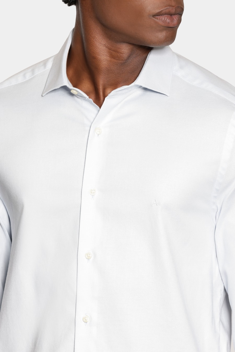 Camisa Slim Maquineta Stretch Azul Classico — foto 3 de 6