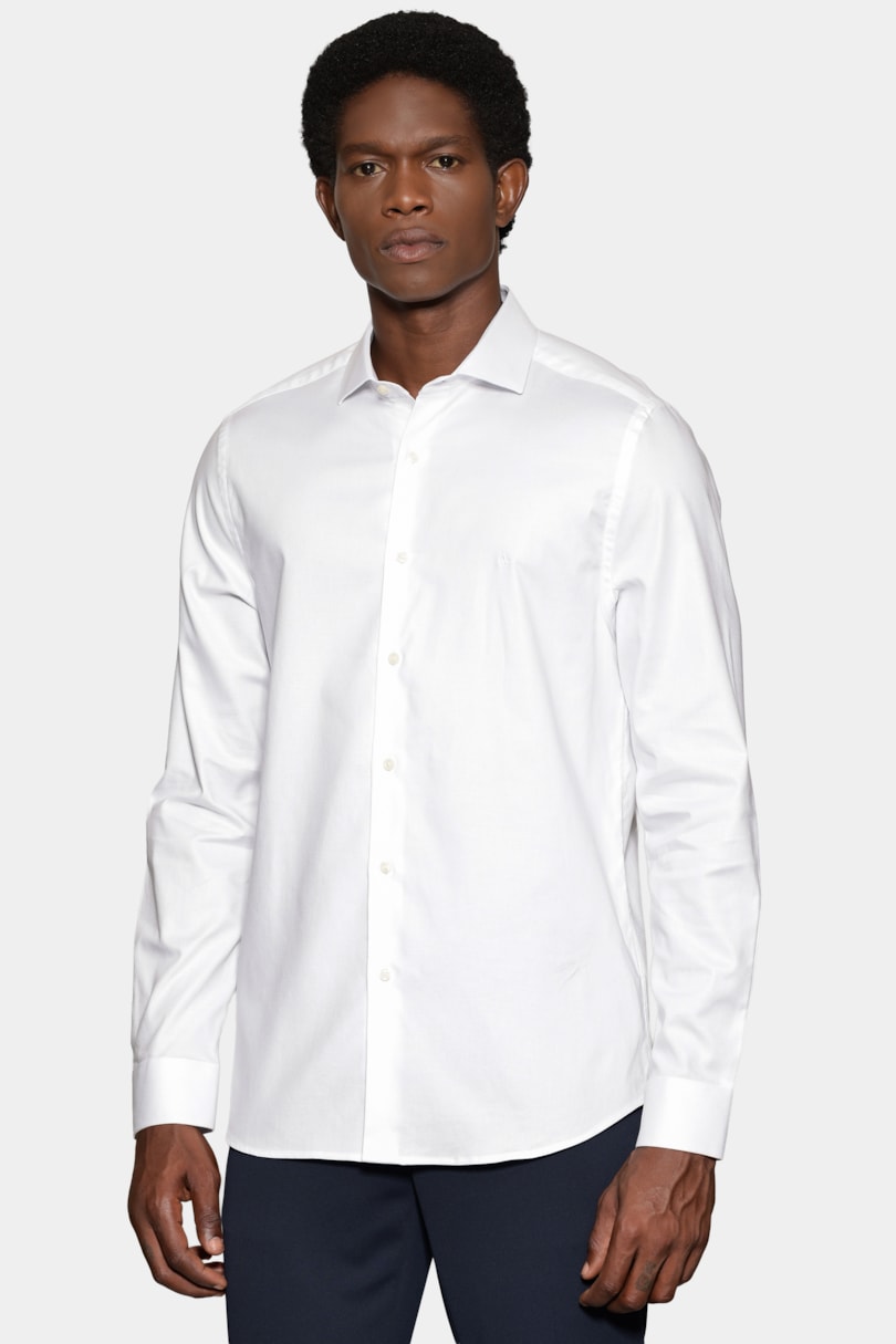 Camisa Slim Maquineta Stretch Branco