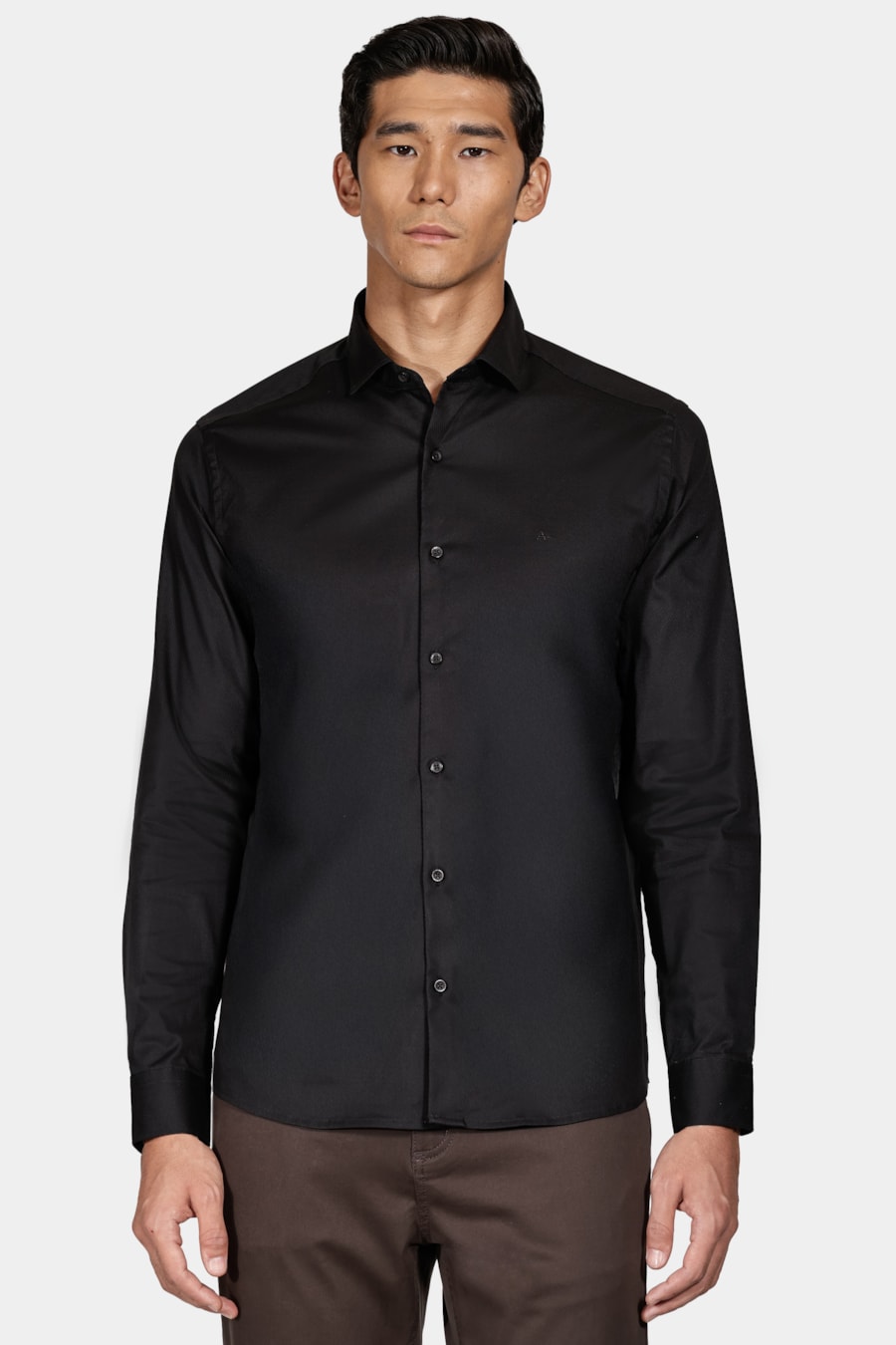 Camisa Slim Maquinetada Stretch Preto — foto 1 de 6