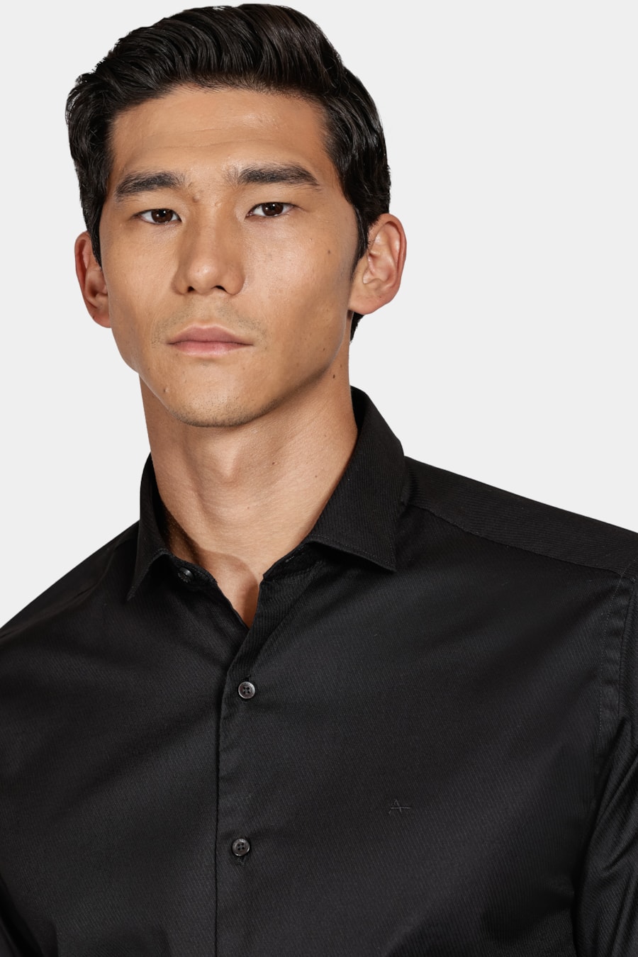 Camisa Slim Maquinetada Stretch Preto — foto 3 de 6
