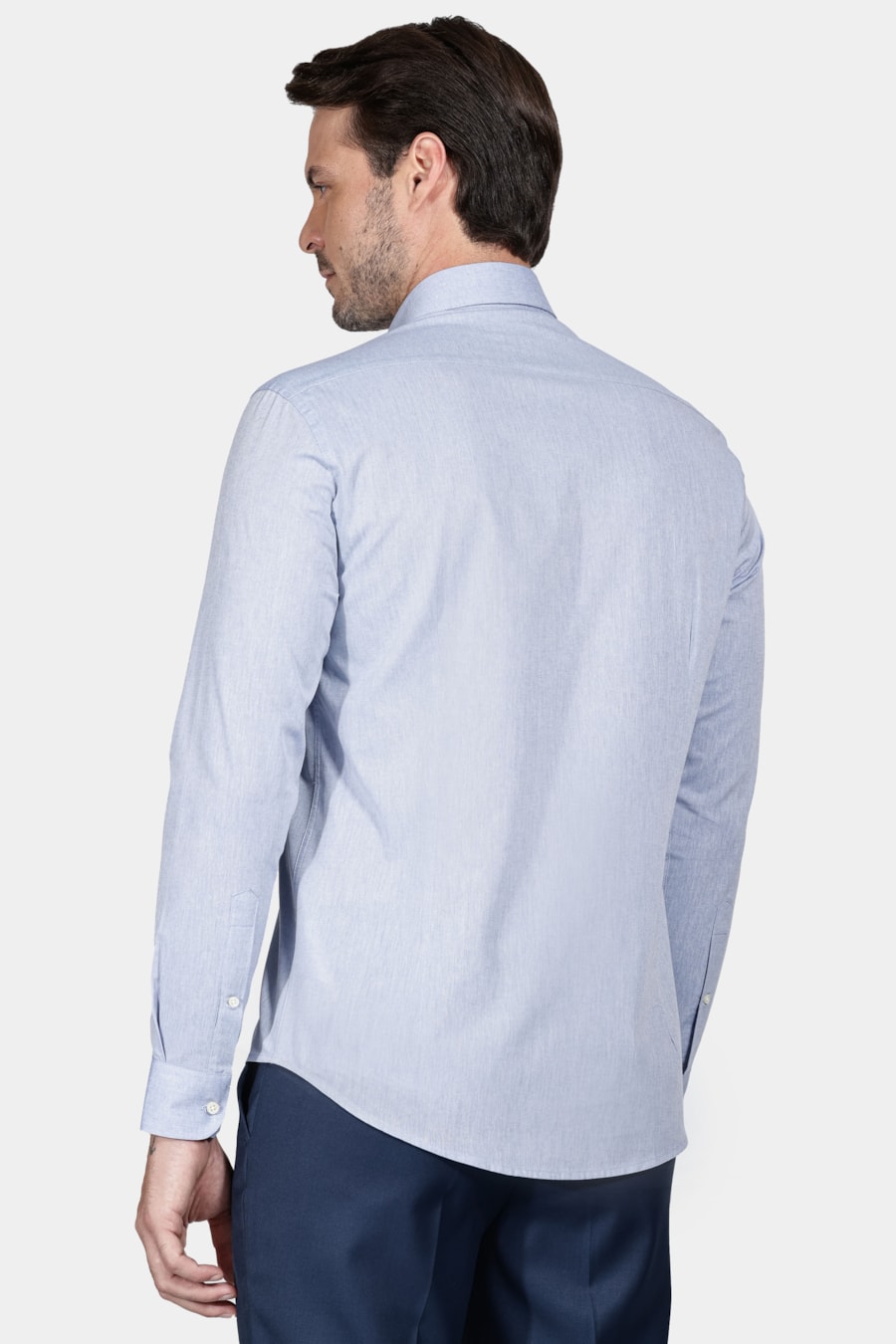 Camisa Slim Mescla Azul Neblina — foto 4 de 6