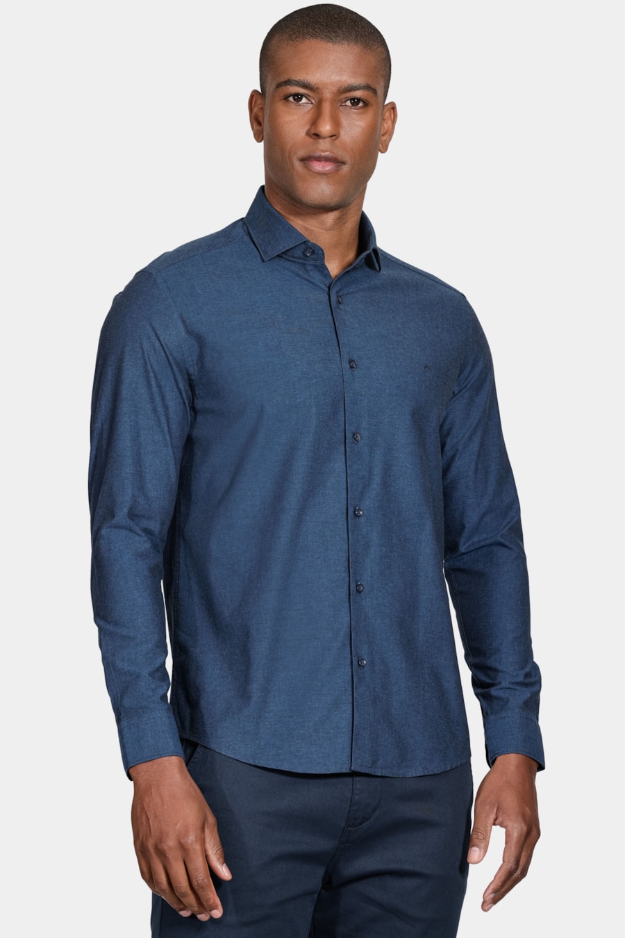 Camisa Slim Mescla Marinho Mescla — foto 1 de 5