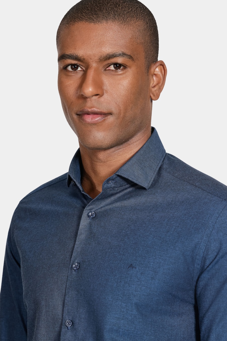 Camisa Slim Mescla Marinho Mescla — foto 3 de 5