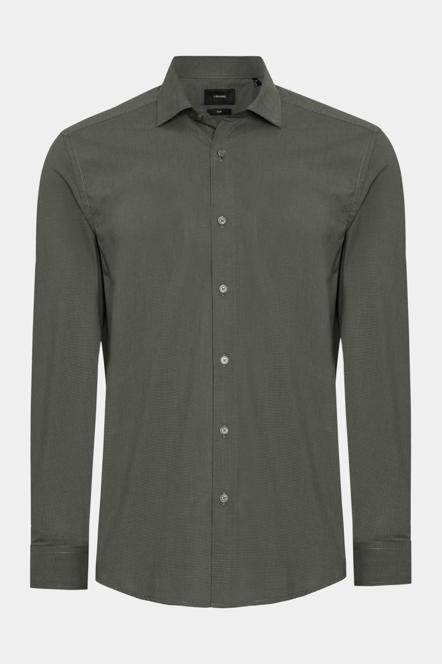 Camisa Slim Micro Xadrez Fio 60 Carbon Touch Verde C/ Verde Militar — foto 5 de 6