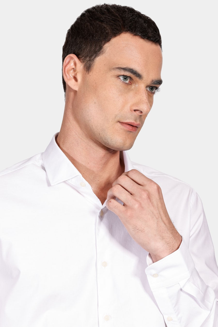 Camisa Slim Sarja Pima Stretch Bellagio Branco — foto 3 de 5