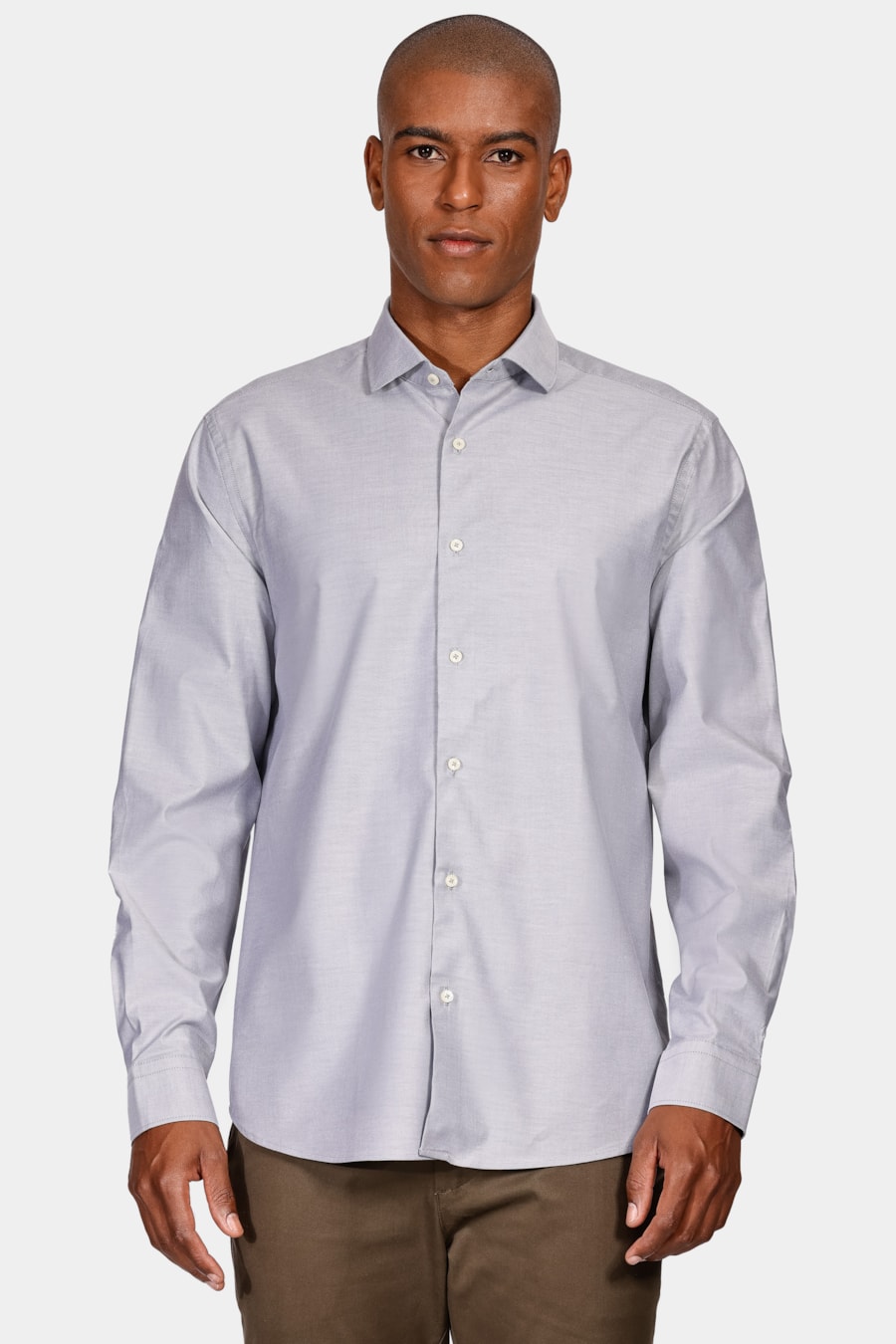 Camisa Slim Sarja Pima Stretch Bellagio Cinza — foto 1 de 6