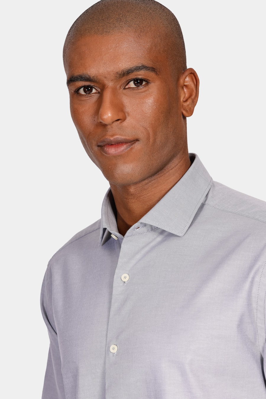 Camisa Slim Sarja Pima Stretch Bellagio Cinza — foto 3 de 6