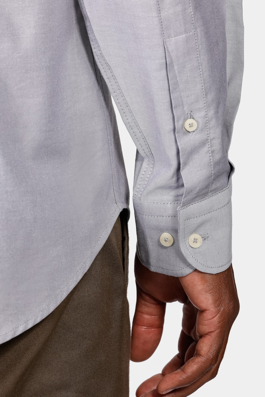 Camisa Slim Sarja Pima Stretch Bellagio Cinza — foto 4 de 6
