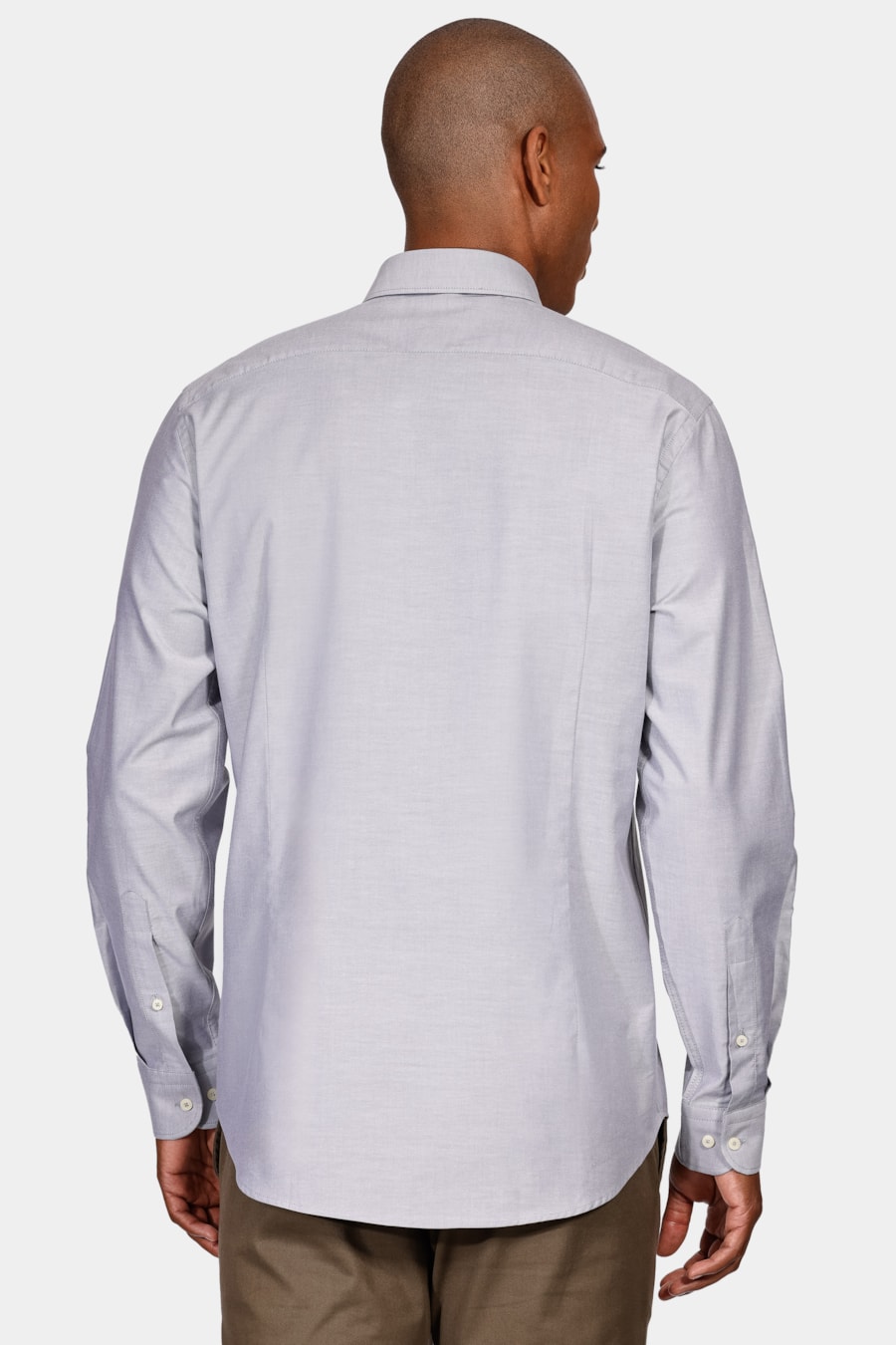 Camisa Slim Sarja Pima Stretch Bellagio Cinza — foto 5 de 6