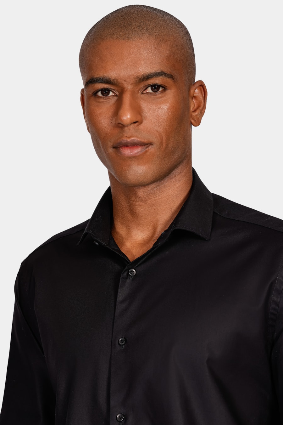 Camisa Slim Sarja Pima Stretch Bellagio Preto — foto 3 de 6
