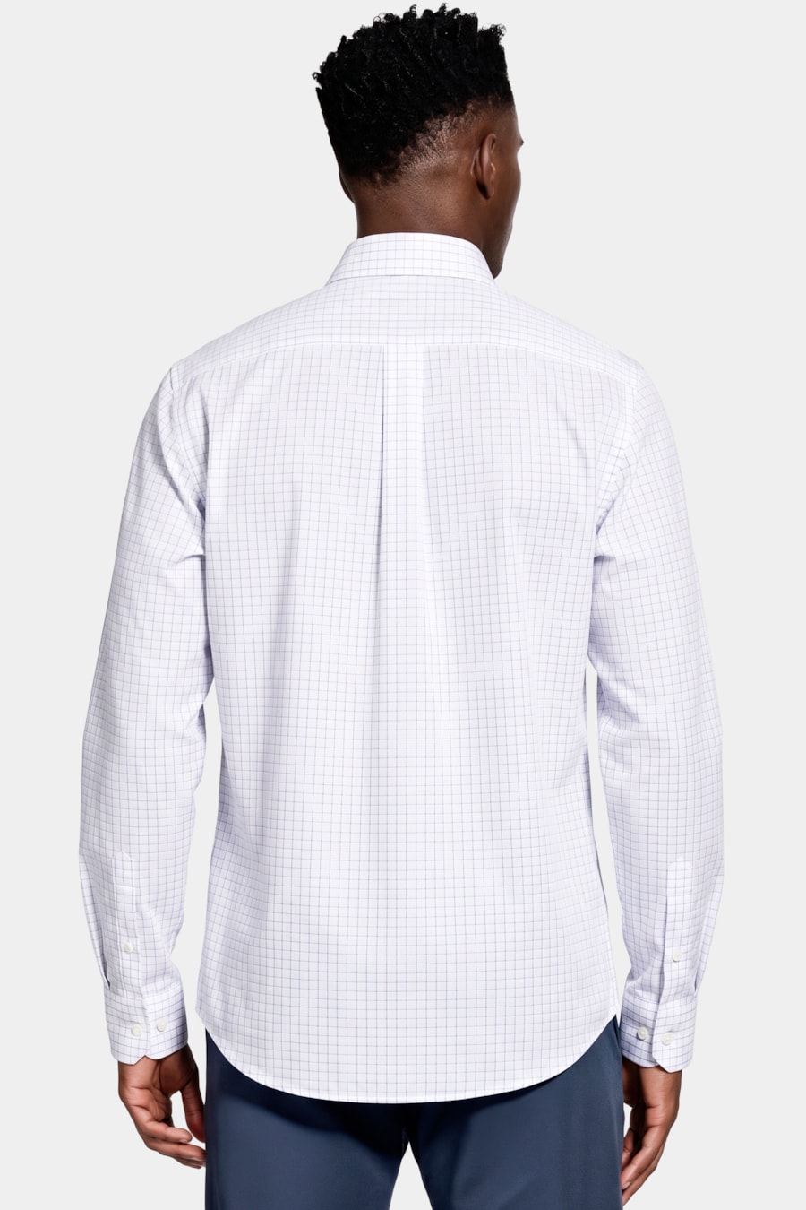 Camisa Slim Siena Classic Dobby Branco C/Azul Claro — foto 4 de 6