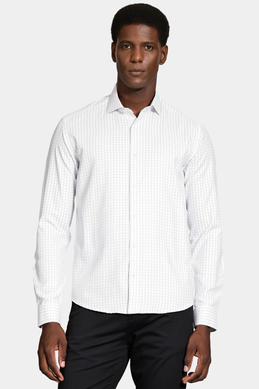 Camisa Slim Siena Classic Dobby Branco C/ Preto — foto 1 de 6