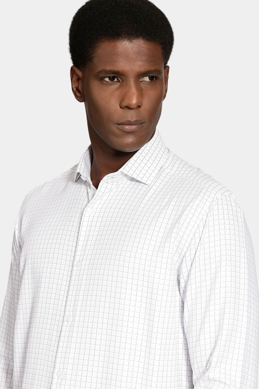 Camisa Slim Siena Classic Dobby Branco C/ Preto — foto 3 de 6