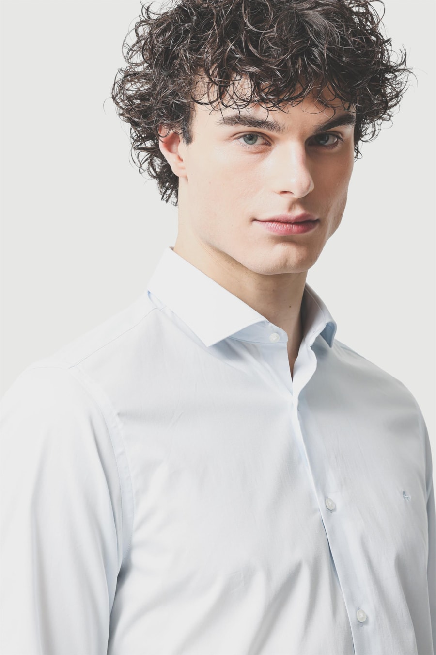 Camisa Slim Social Com Elastano Azul Claro — foto 3 de 6