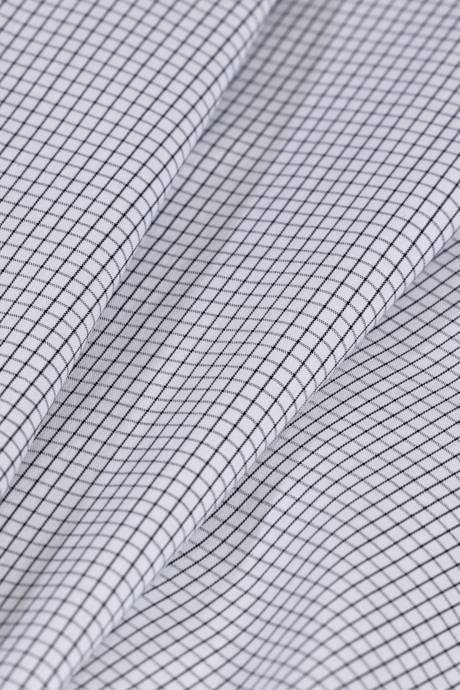 Camisa Slim Strech Micro Xadrez Branco Com Preto — foto 5 de 6