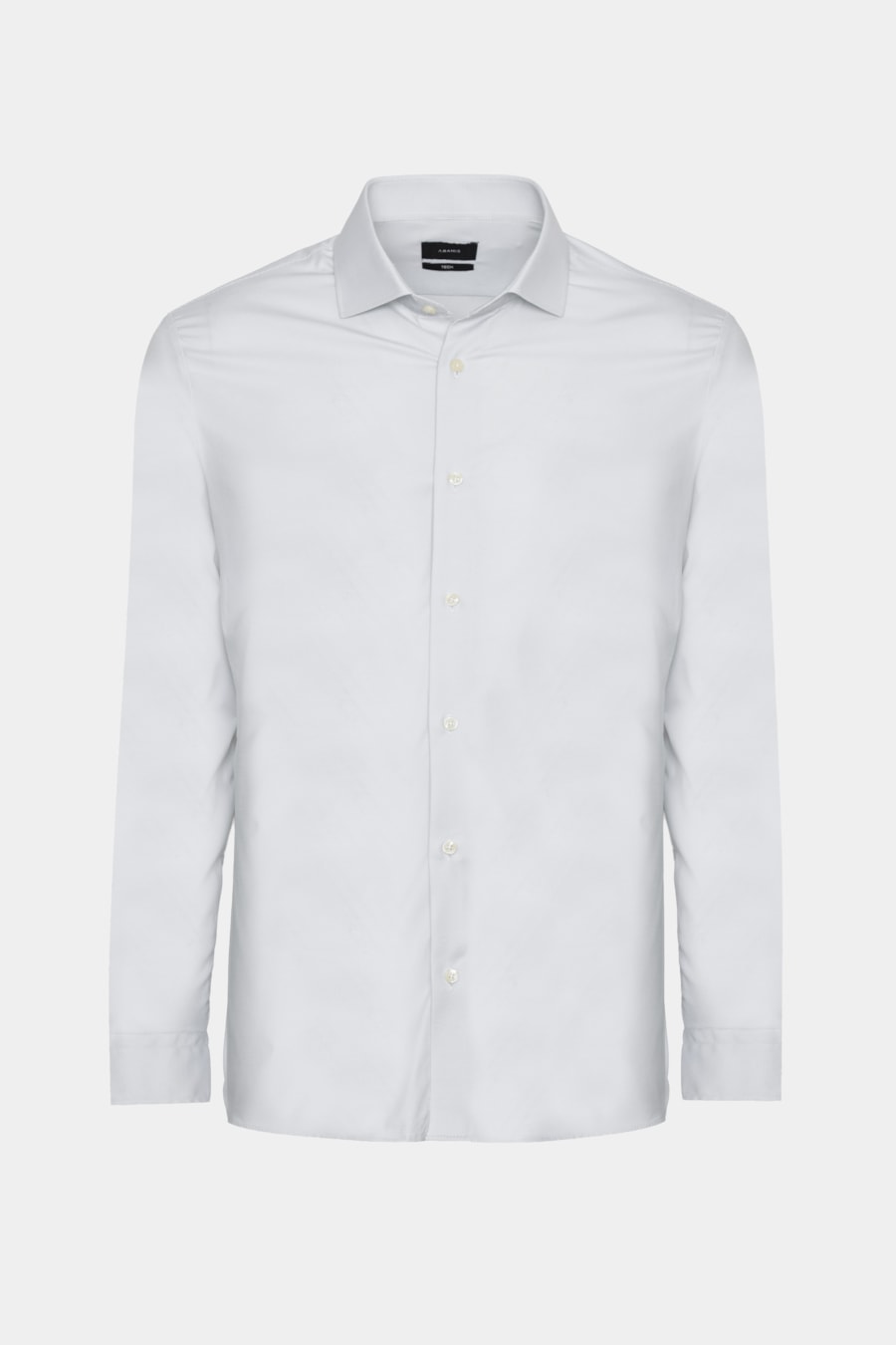 Camisa Slim Tech Flex Falso Liso Branco C/Cinza — foto 5 de 6