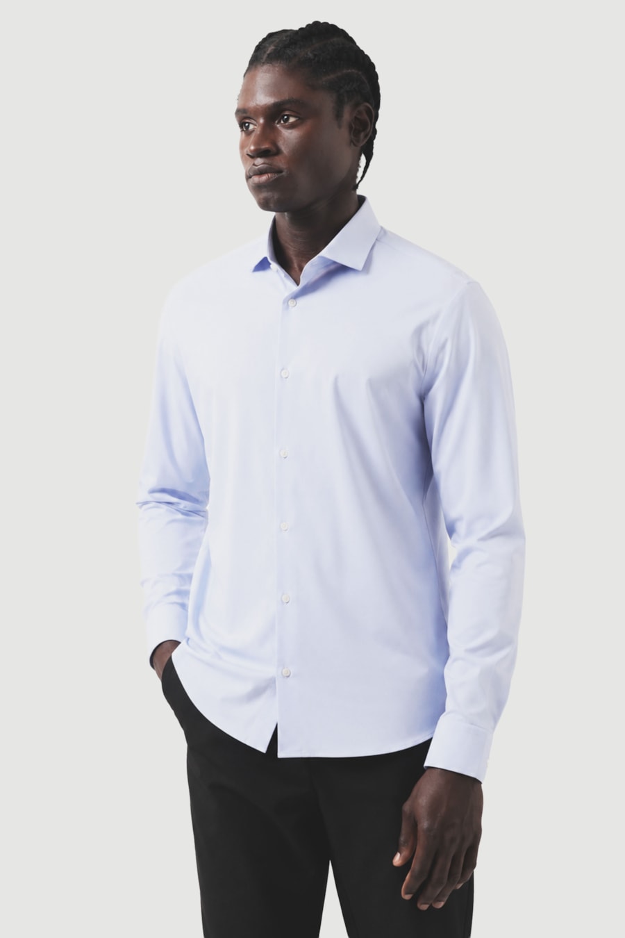 Camisa Slim Tech Flex  Sarja Azul — foto 1 de 6