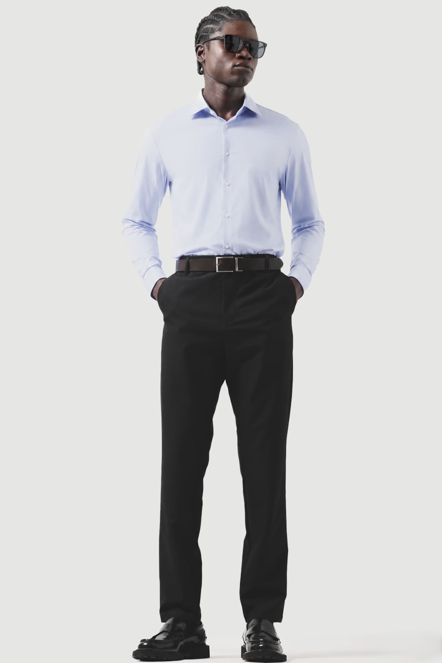 Camisa Slim Tech Flex  Sarja Azul — foto 2 de 6