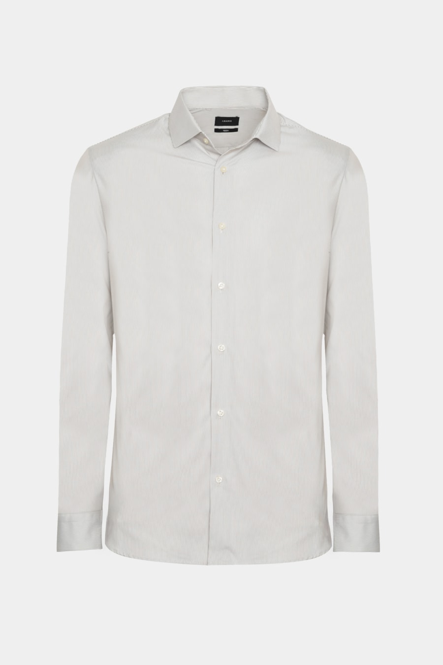 Camisa Slim Tech Flex Sarja Listrada Caqui / Branco — foto 5 de 5