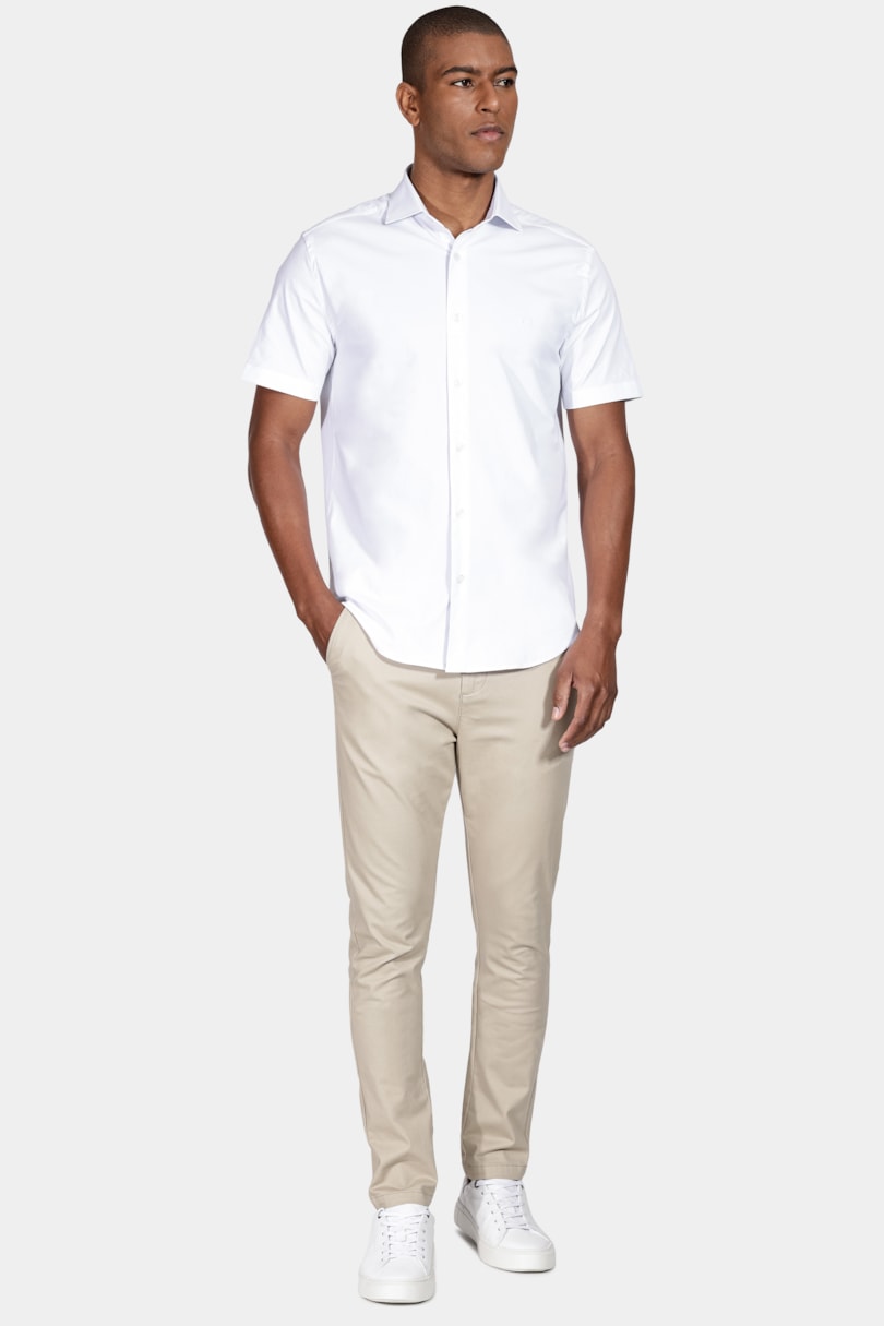 Camisa Slim Tricoline Com Stretch Branco