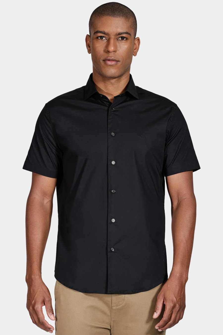 Camisa Slim Tricoline Com Stretch Preto — foto 1 de 6