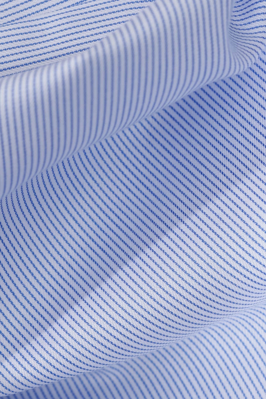Camisa Slim Tricoline Listrada Branco Com Azul — foto 5 de 5