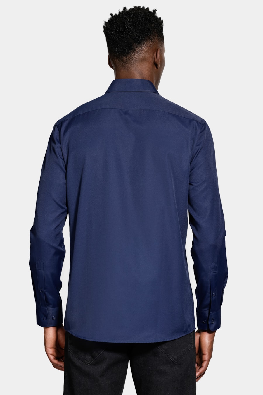Camisa Slim Tricoline Manga Longa Marinho — foto 4 de 6